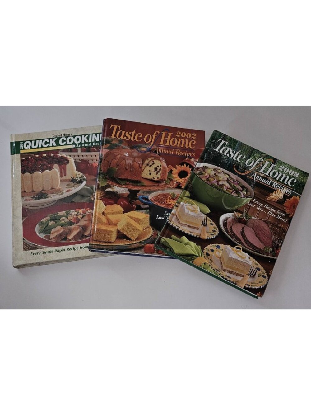 3 VTG Taste of Home Annual Recipes Cookbook Lot Hardcover 2001 2002 2003